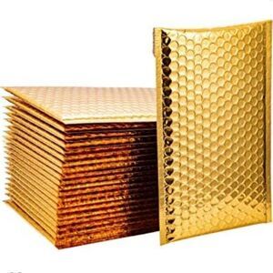 20 Glamour Metallic Gold Poly Bubble Mailers Envelopes Bags 5" x 8" Size #000